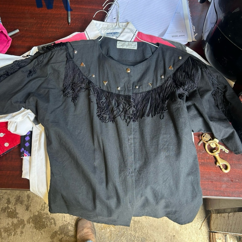 Kids Black Fringe Shirt